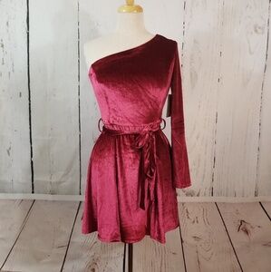 KALANI HILLIKER for Alyce One-Shoulder Velvet Dres